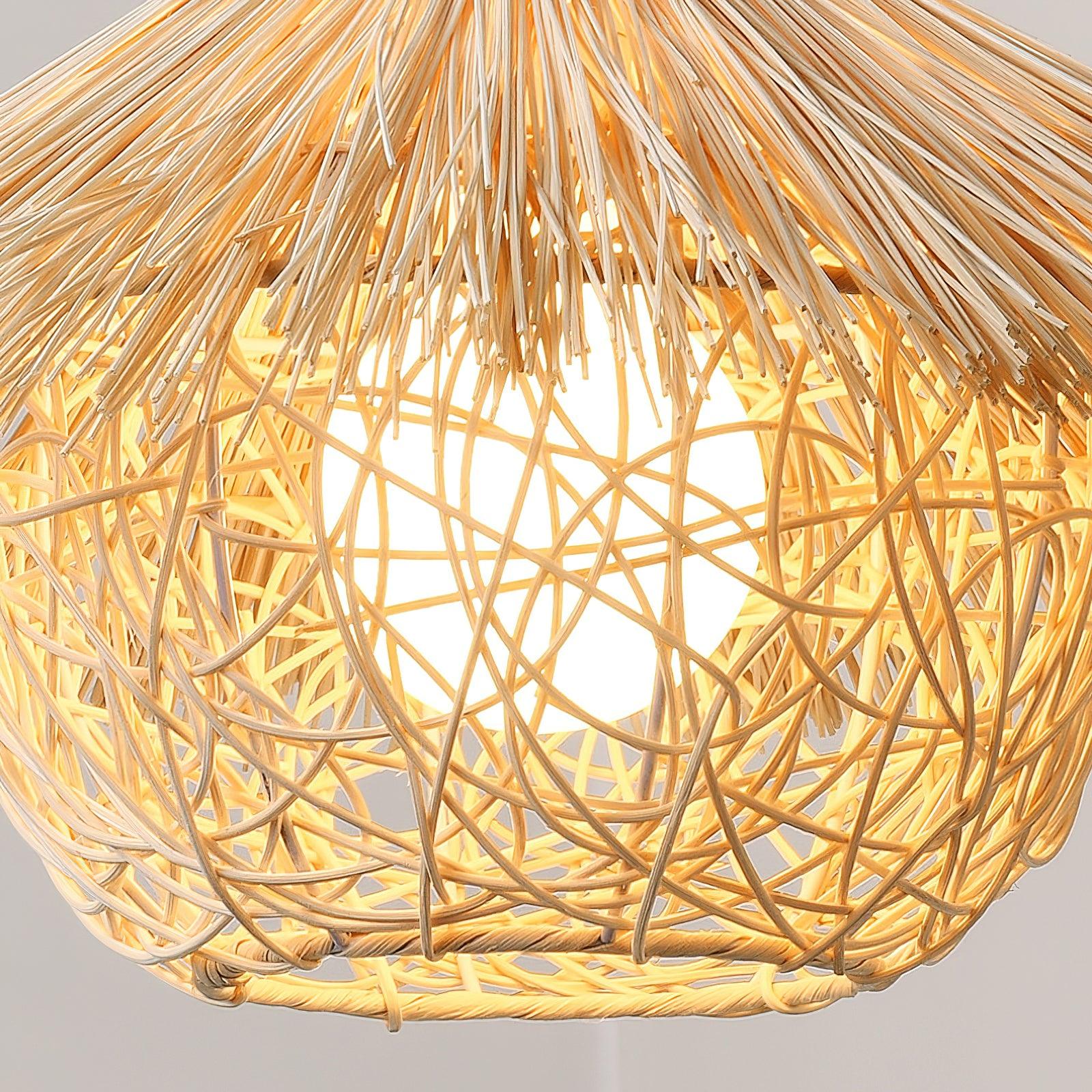 Sunell Straw Hat Rattan Pendant Light-Neutral Decor
