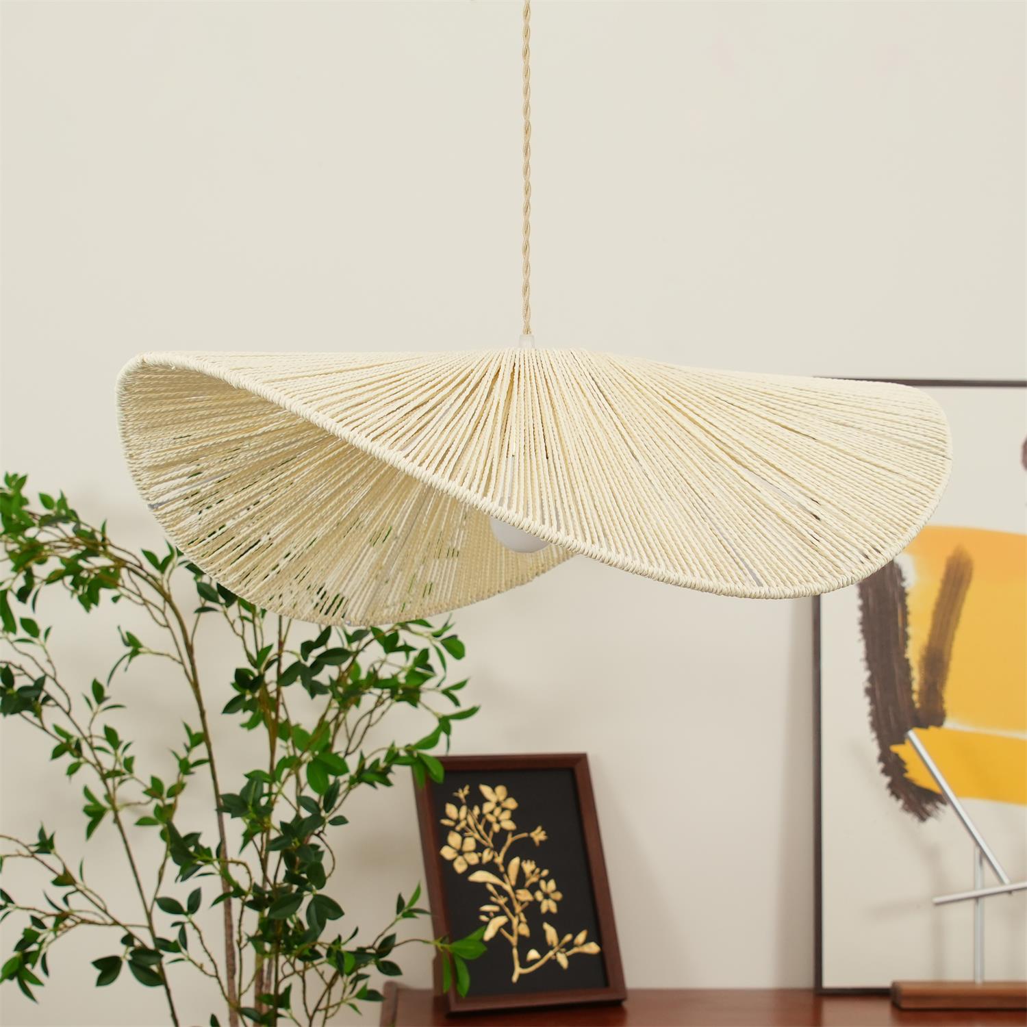 Solara Handwoven Natural Rattan Pendant Light