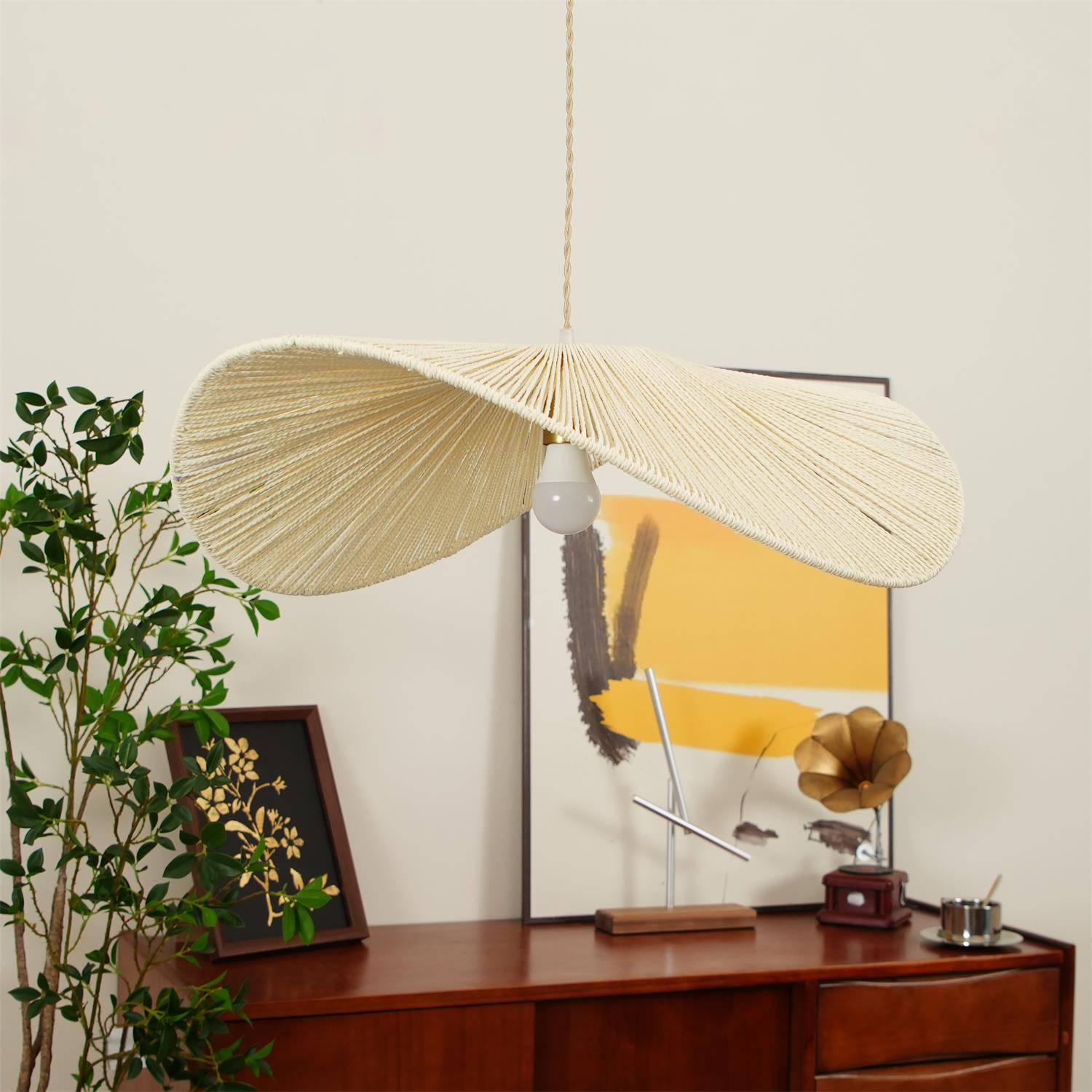 Solara Handwoven Natural Rattan Pendant Light