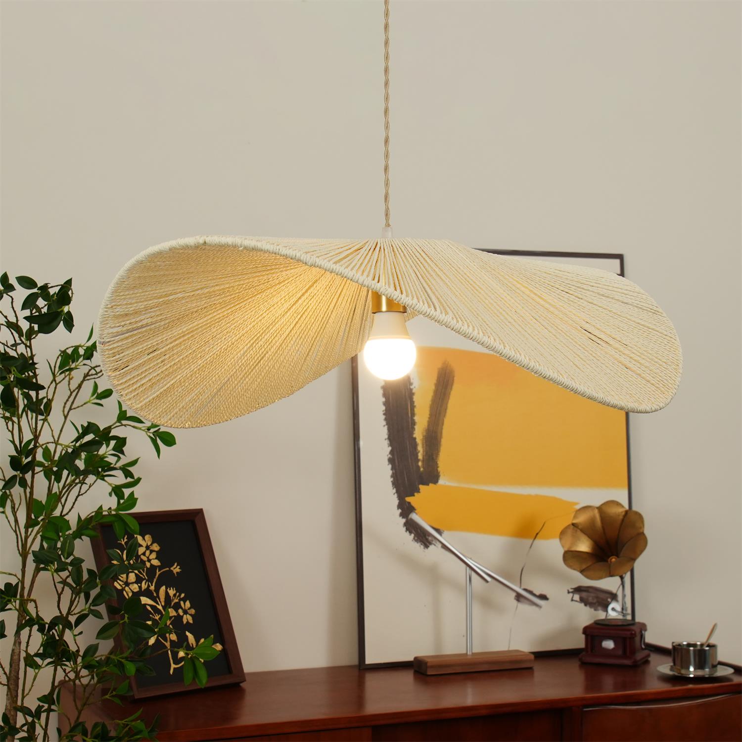 Solara Handwoven Natural Rattan Pendant Light