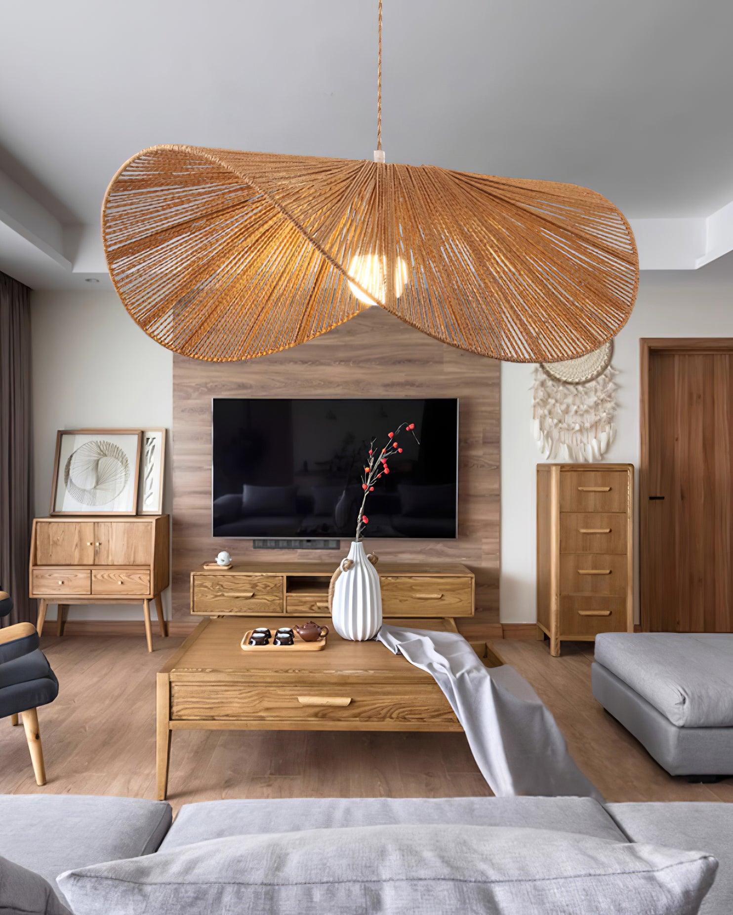 Solara Handwoven Natural Rattan Pendant Light