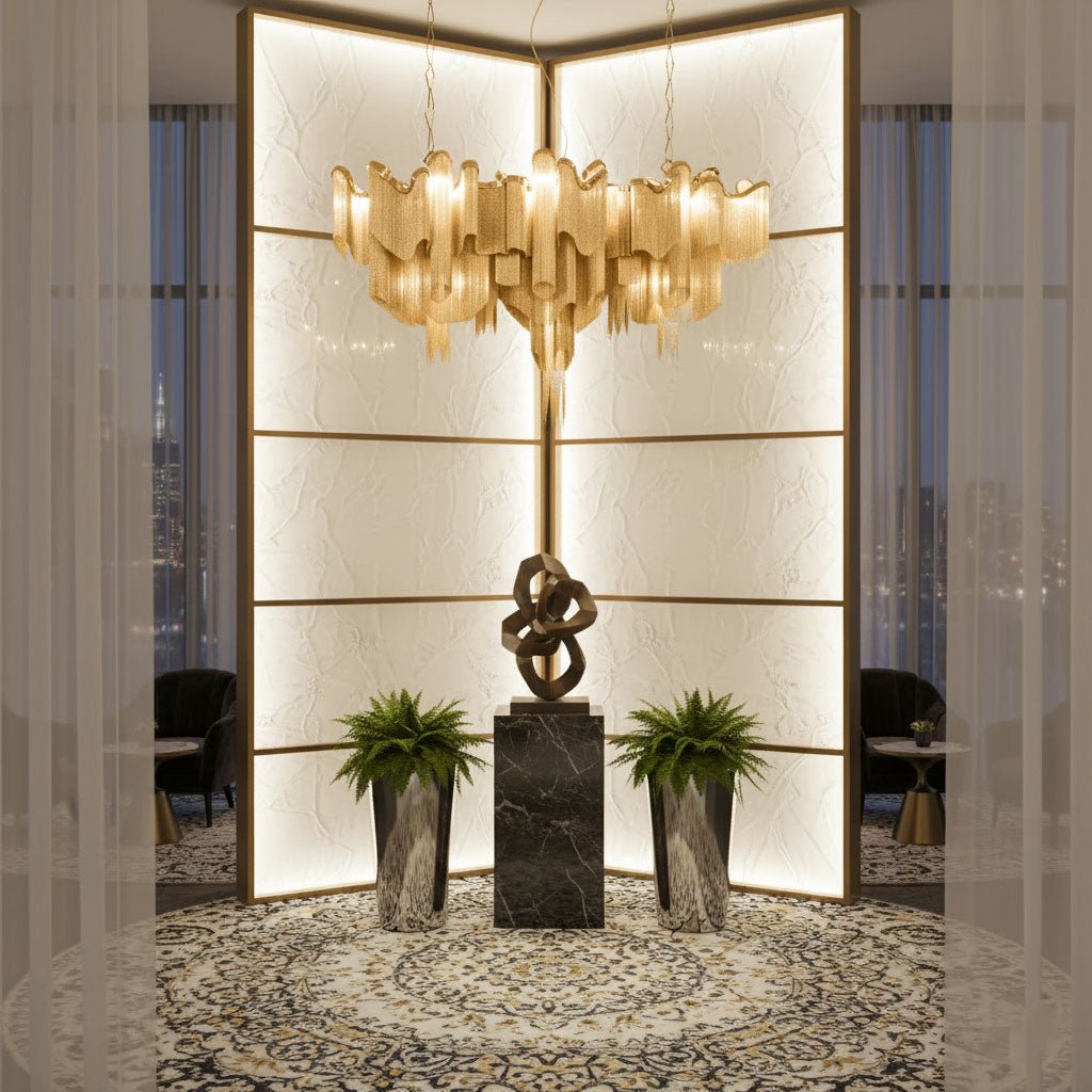 Stream Chain Chandelier-Neutral Decor