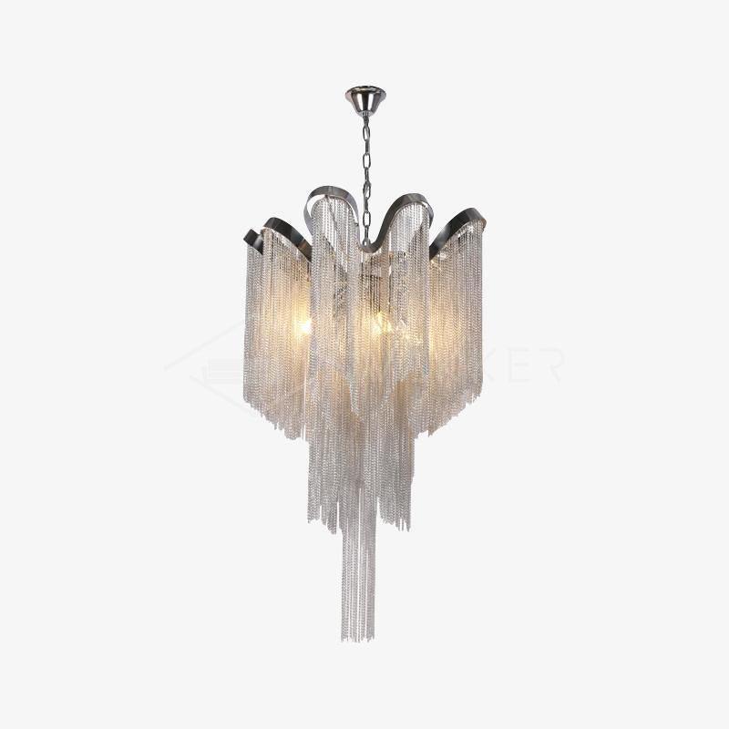 Lustra Pendant Lamp Stream Chain Nickel-Neutral Decor