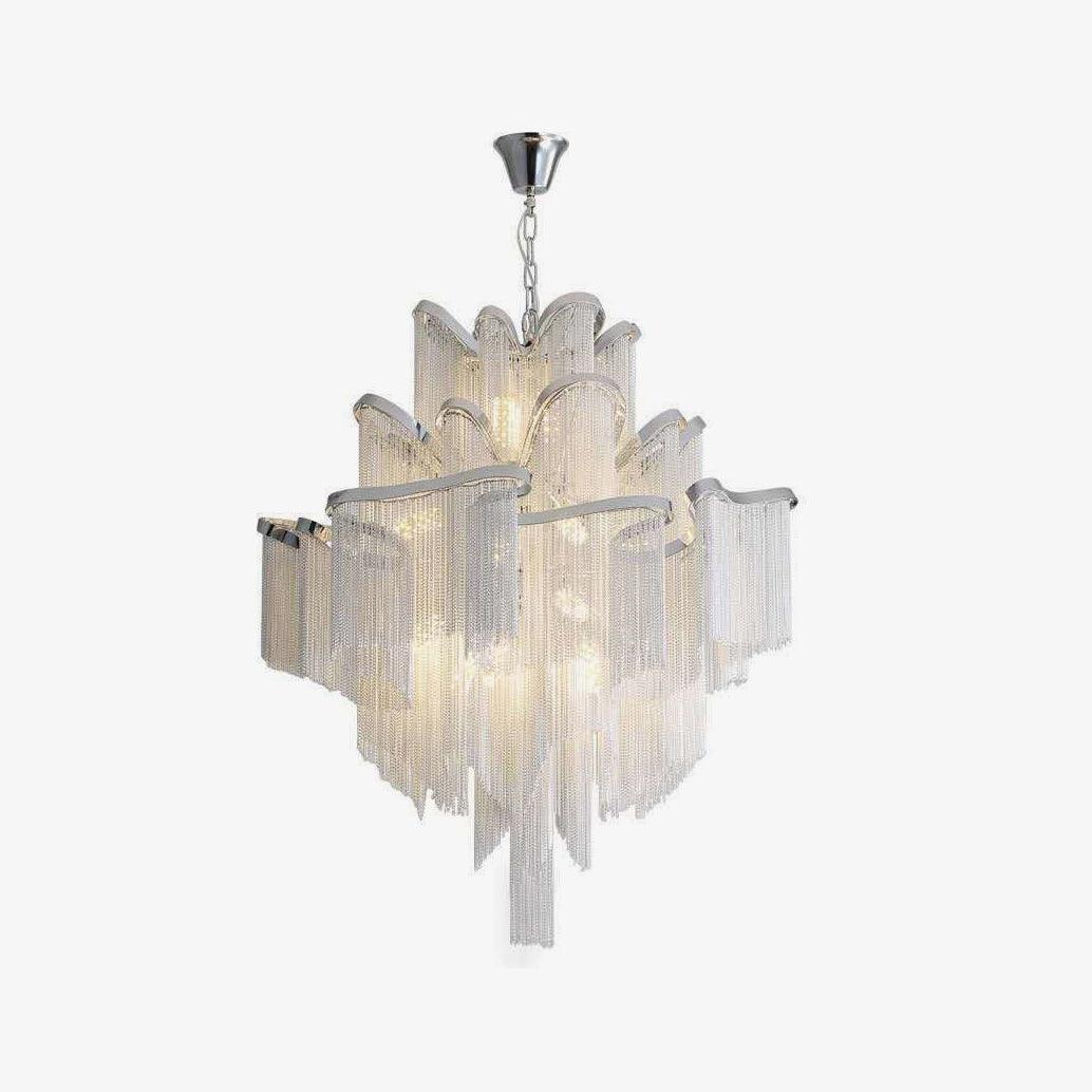 Lustra Pendant Lamp Stream Chain Nickel-Neutral Decor