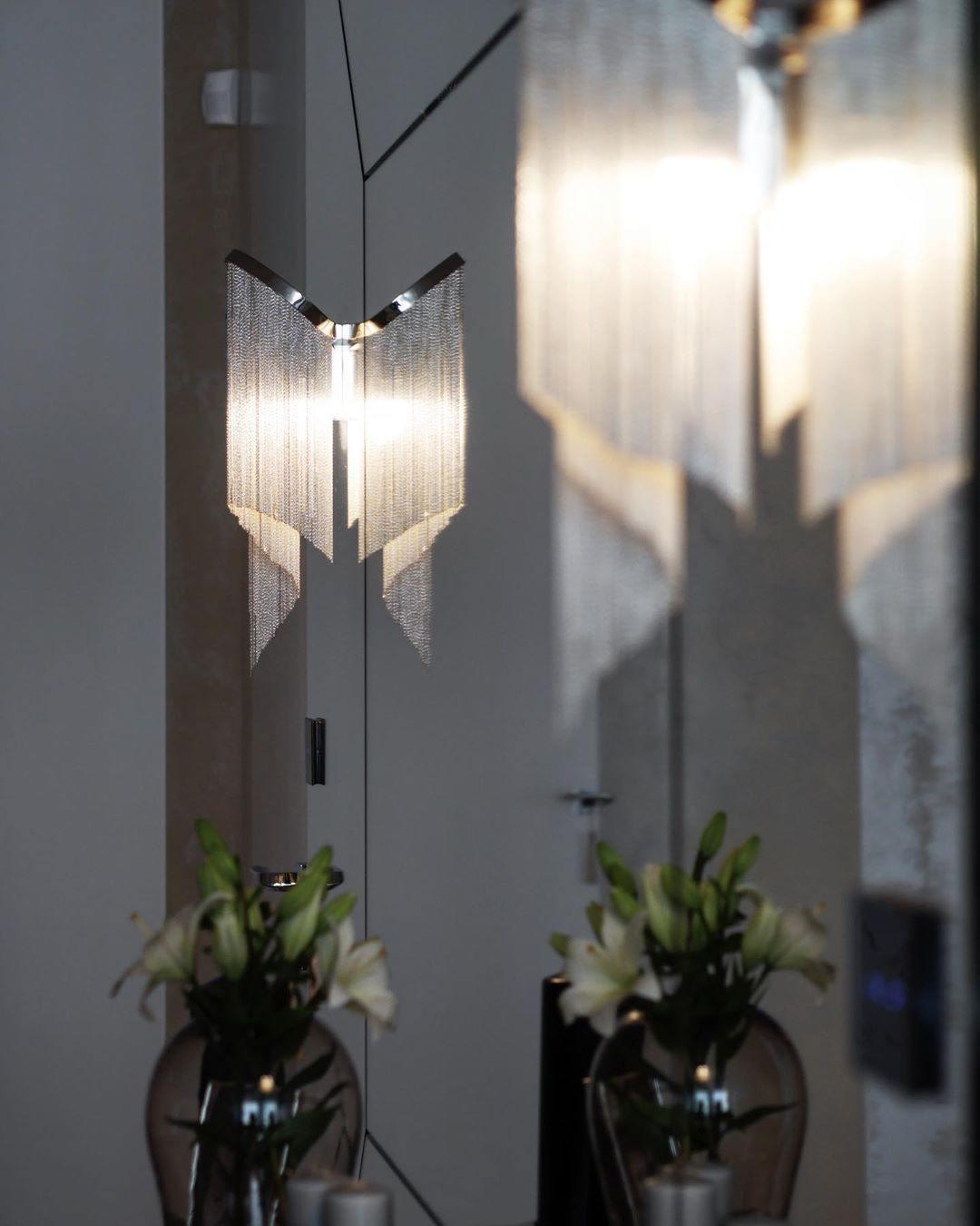 Lustra Pendant Lamp Stream Chain Nickel-Neutral Decor