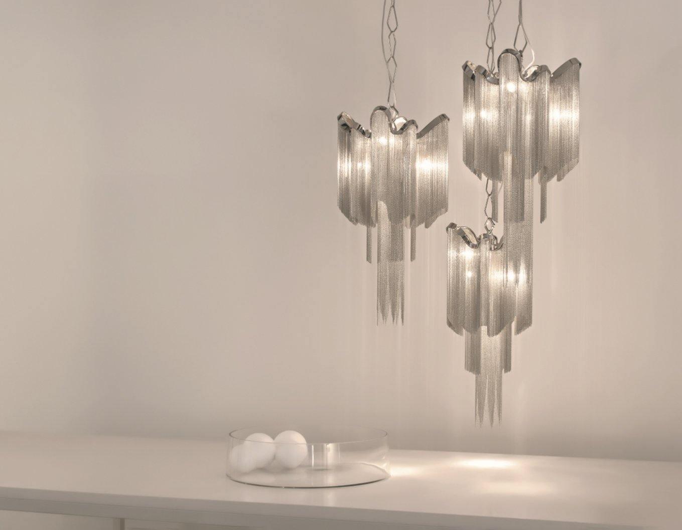 Lustra Pendant Lamp Stream Chain Nickel-Neutral Decor