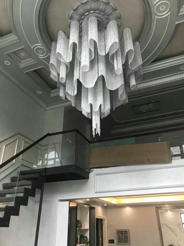 Lustra Pendant Lamp Stream Chain Nickel-Neutral Decor
