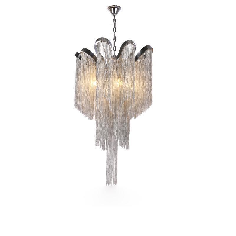 Lustra Pendant Lamp Stream Chain Nickel-Neutral Decor