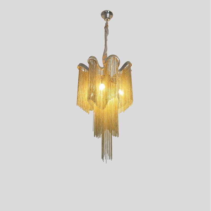 Lustra Pendant Lamp Stream Chain Nickel-Neutral Decor