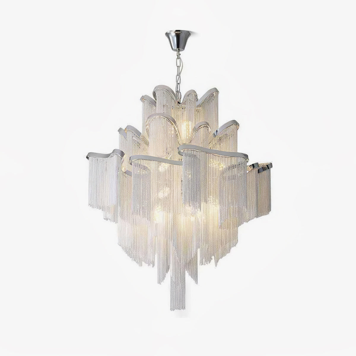 Lustra Pendant Lamp Stream Chain Nickel-Neutral Decor