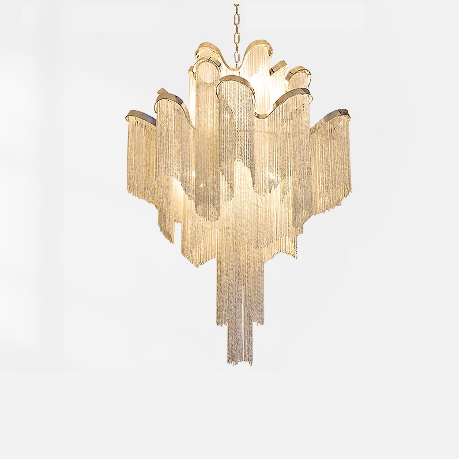 Lustra Pendant Lamp Stream Chain Nickel-Neutral Decor