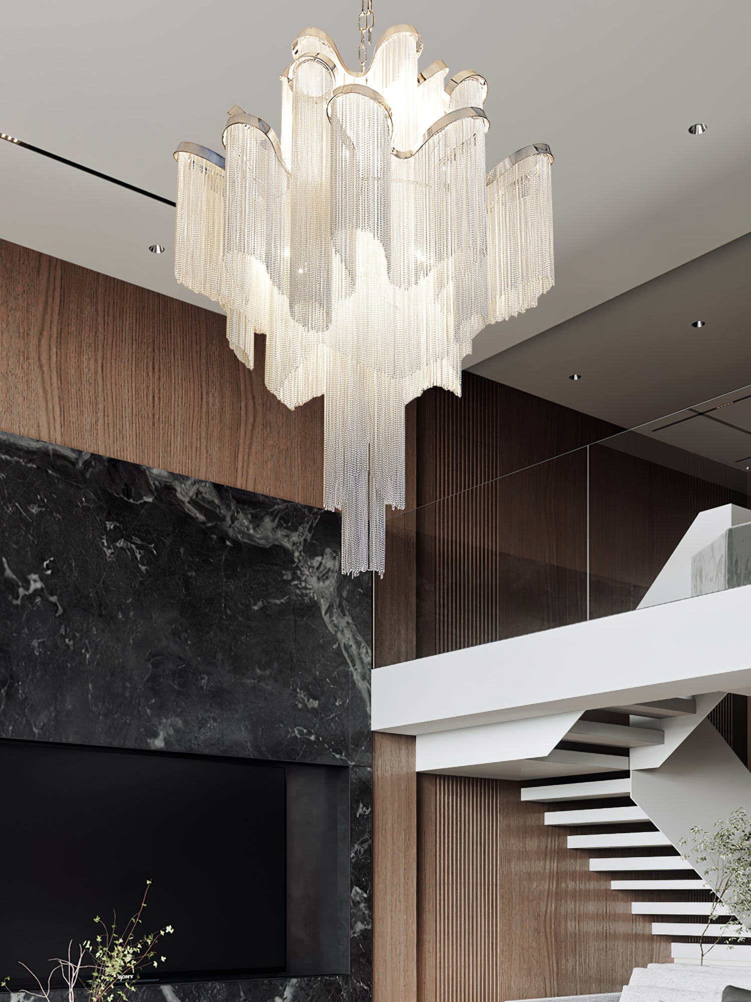 Stream Chain Chandelier-Neutral Decor