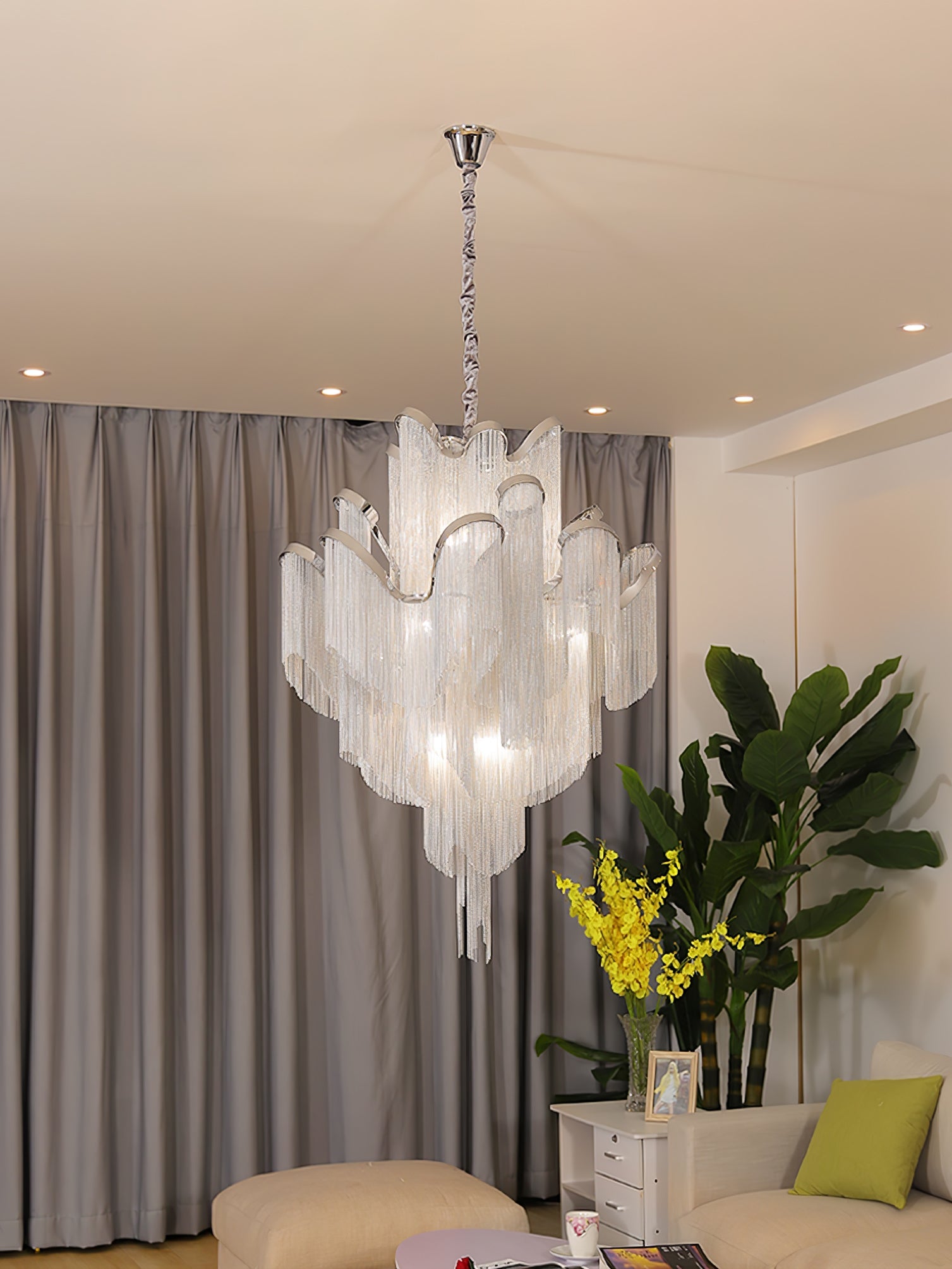 Stream Chain Chandelier-Neutral Decor