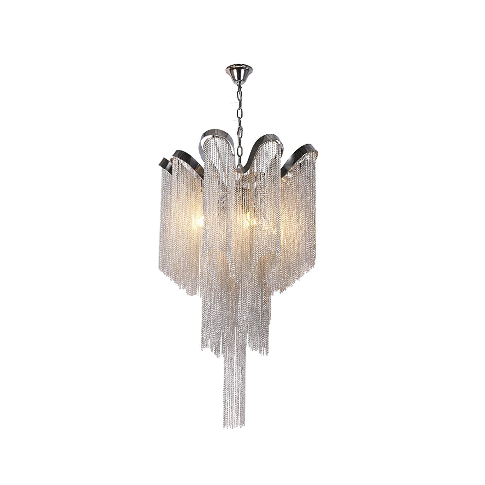Lustra Pendant Lamp Stream Chain Nickel-Neutral Decor