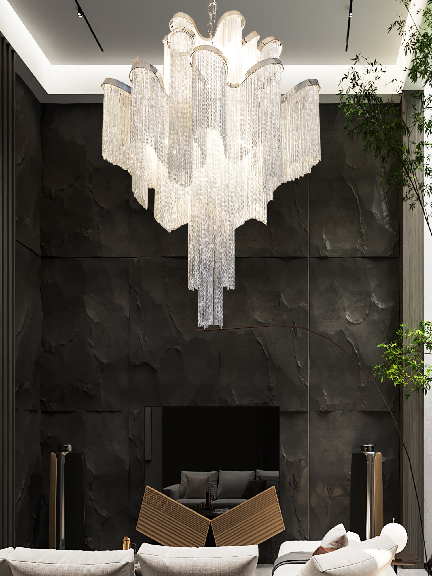 Stream Chain Chandelier-Neutral Decor