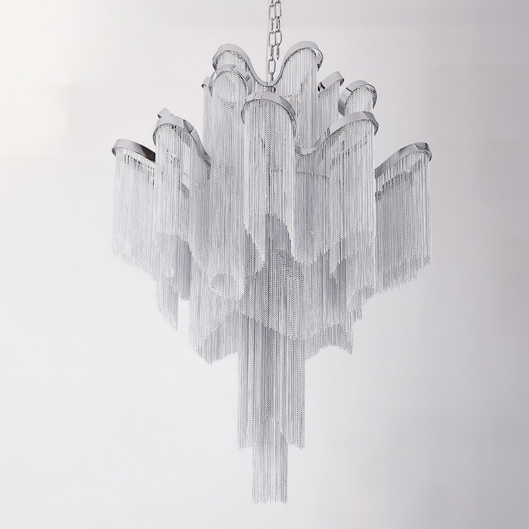 Lustra Pendant Lamp Stream Chain Nickel-Neutral Decor