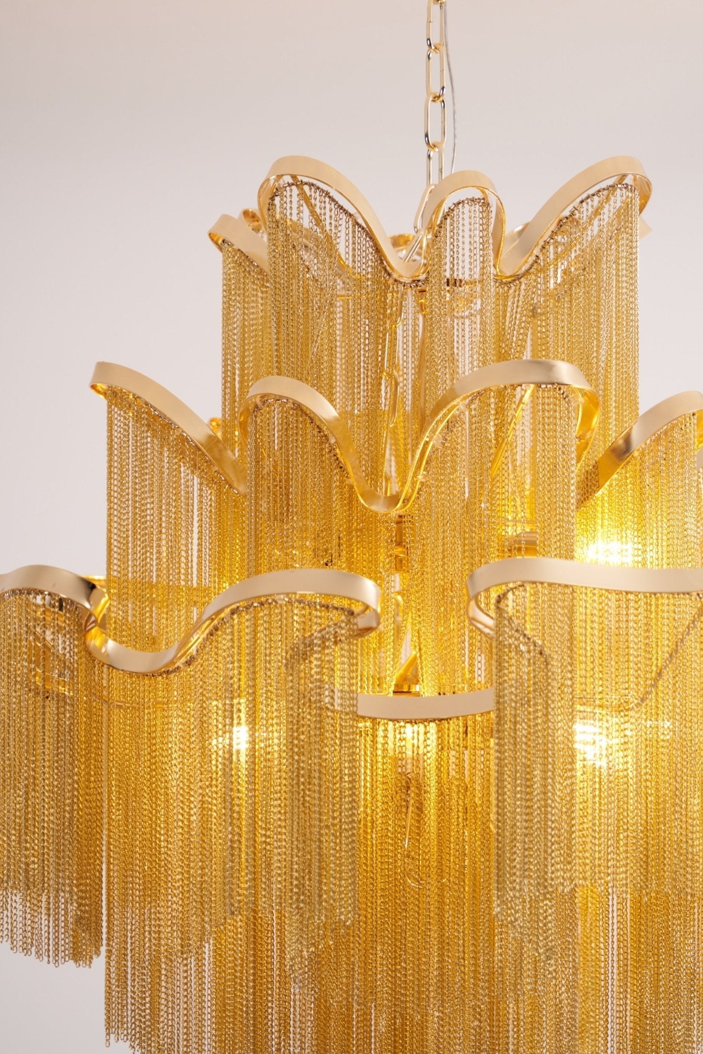 Lustra Pendant Lamp Stream Chain Nickel-Neutral Decor
