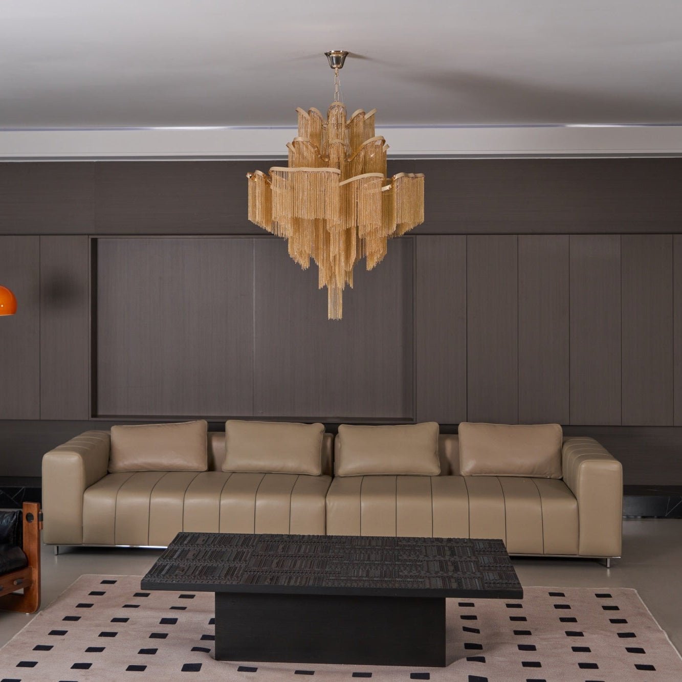 Lustra Pendant Lamp Stream Chain Nickel-Neutral Decor