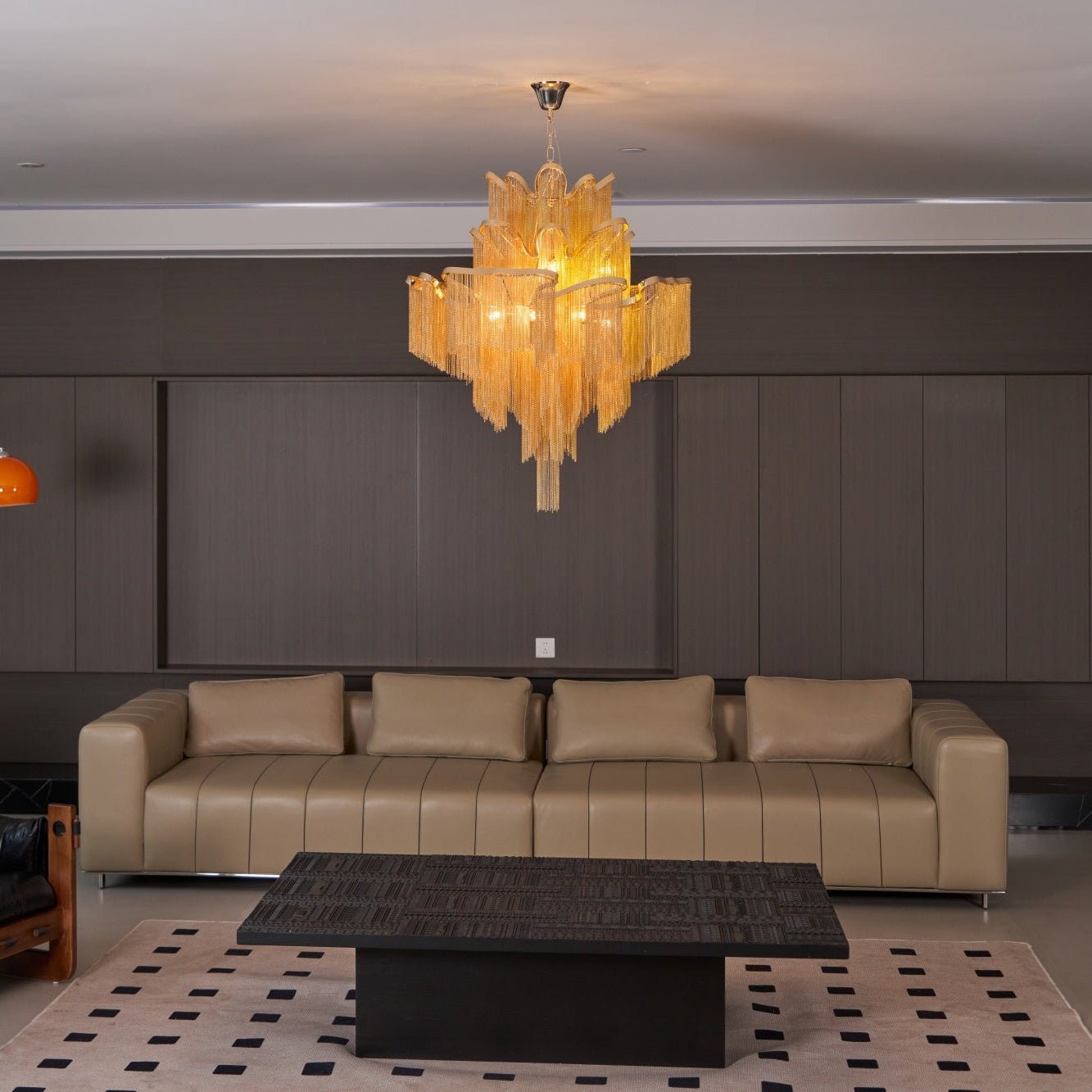 Lustra Pendant Lamp Stream Chain Nickel-Neutral Decor