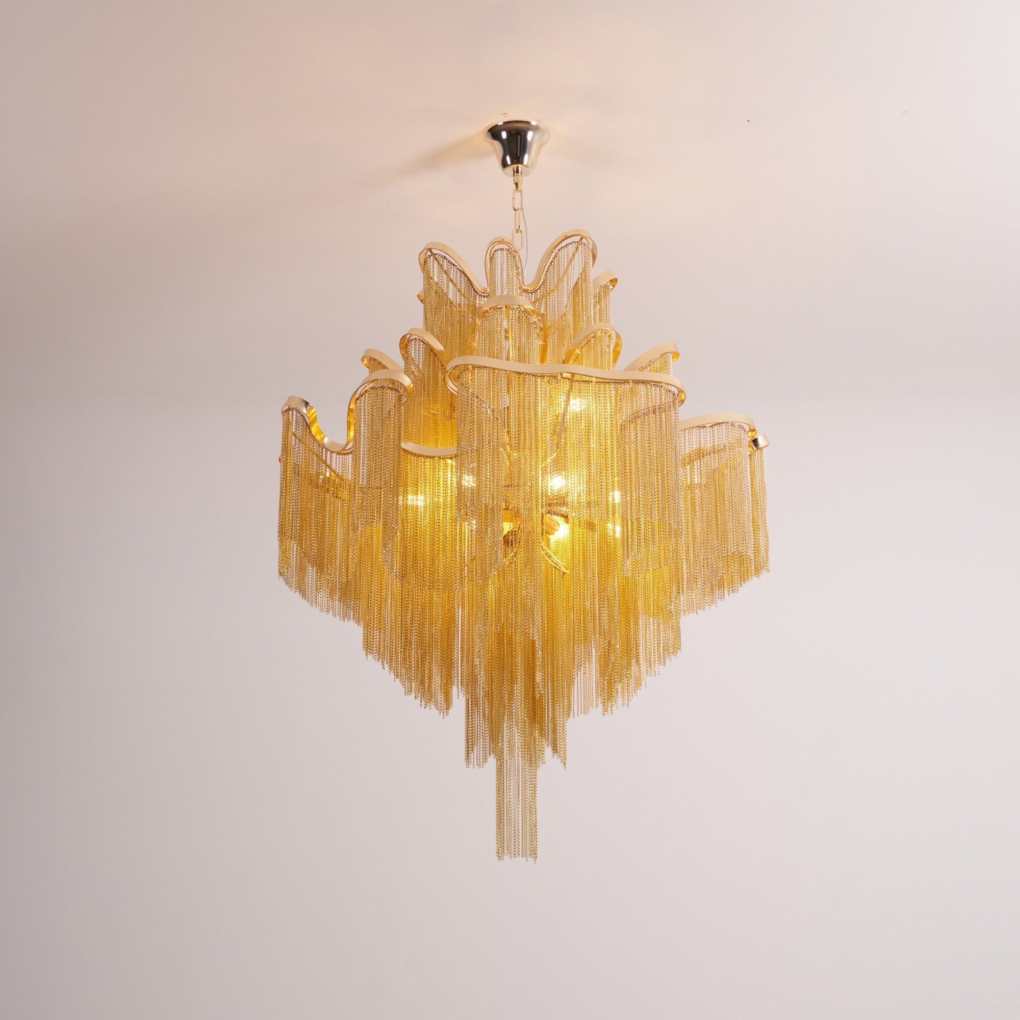 Lustra Pendant Lamp Stream Chain Nickel-Neutral Decor