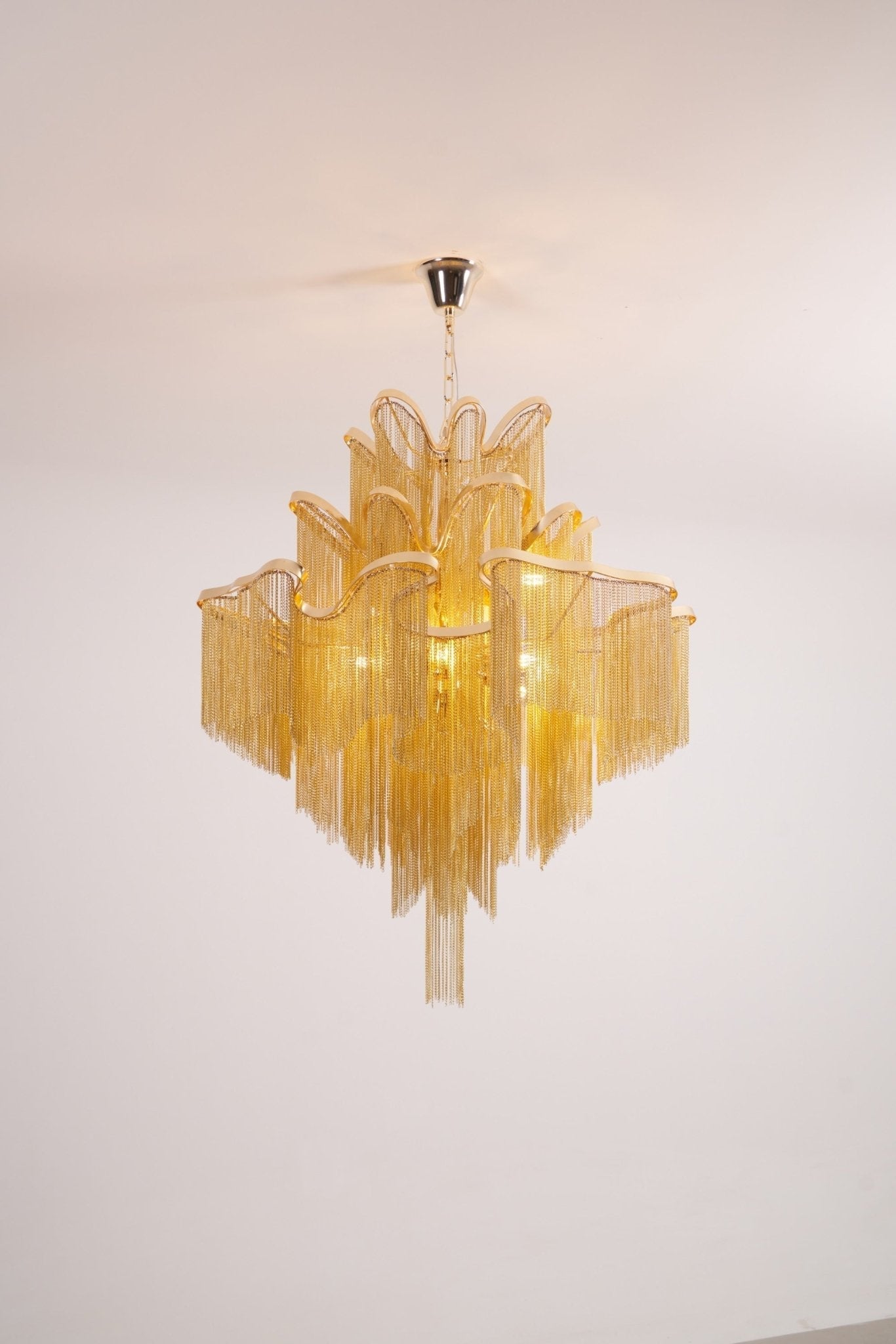 Lustra Pendant Lamp Stream Chain Nickel-Neutral Decor