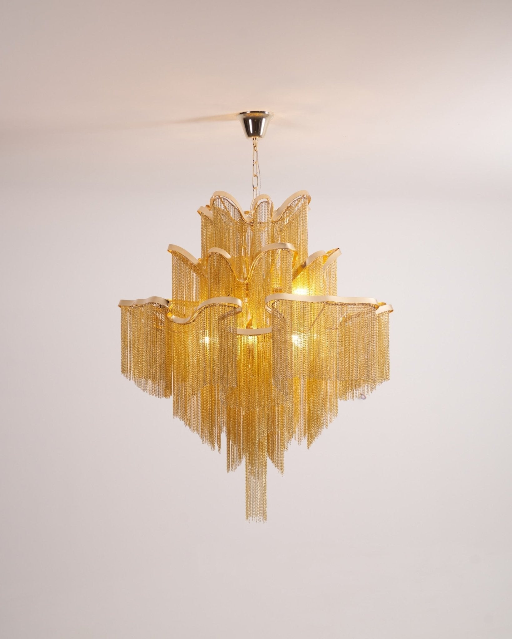 Lustra Pendant Lamp Stream Chain Nickel-Neutral Decor