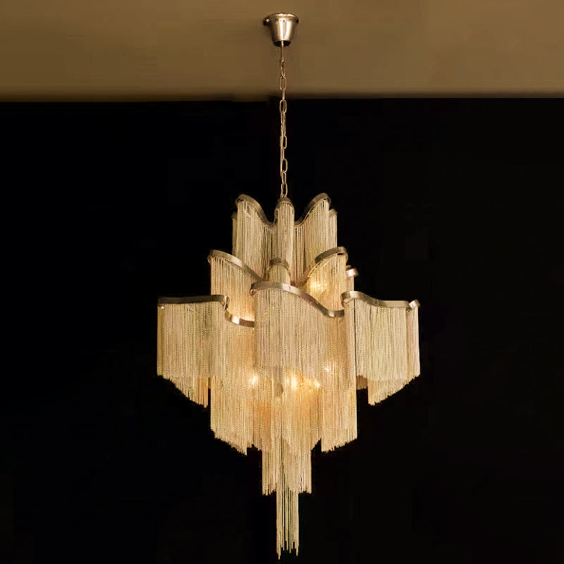 Lustra Pendant Lamp Stream Chain Nickel-Neutral Decor