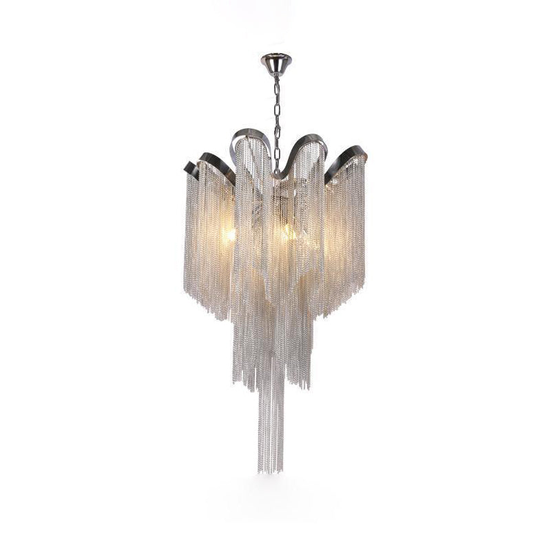 Lustra Pendant Lamp Stream Chain Nickel-Neutral Decor