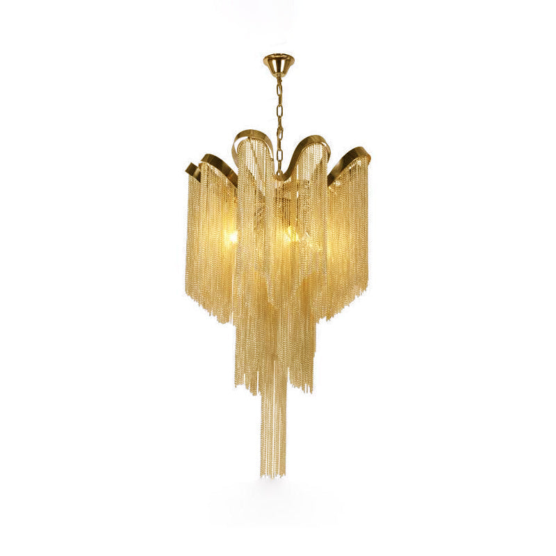 Lustra Pendant Lamp Stream Chain Nickel-Neutral Decor