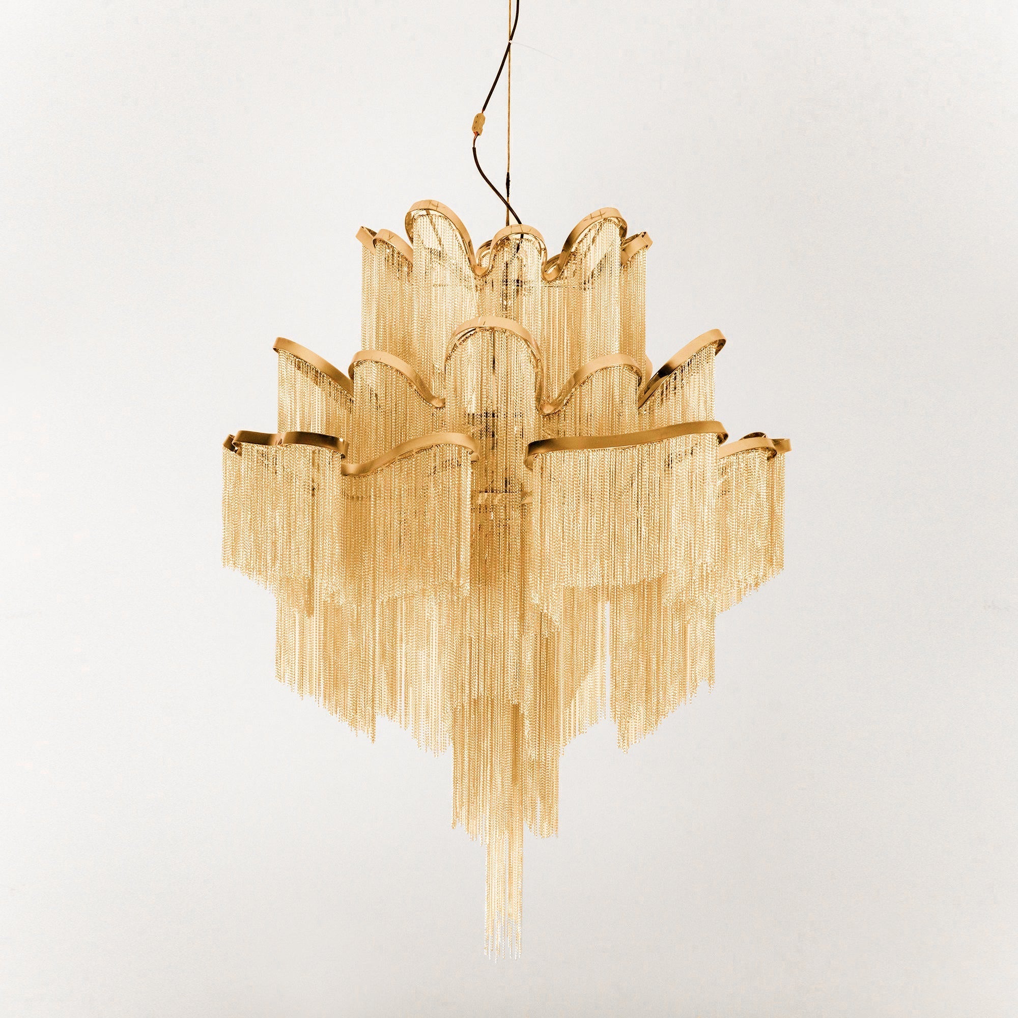 Lustra Pendant Lamp Stream Chain Nickel-Neutral Decor