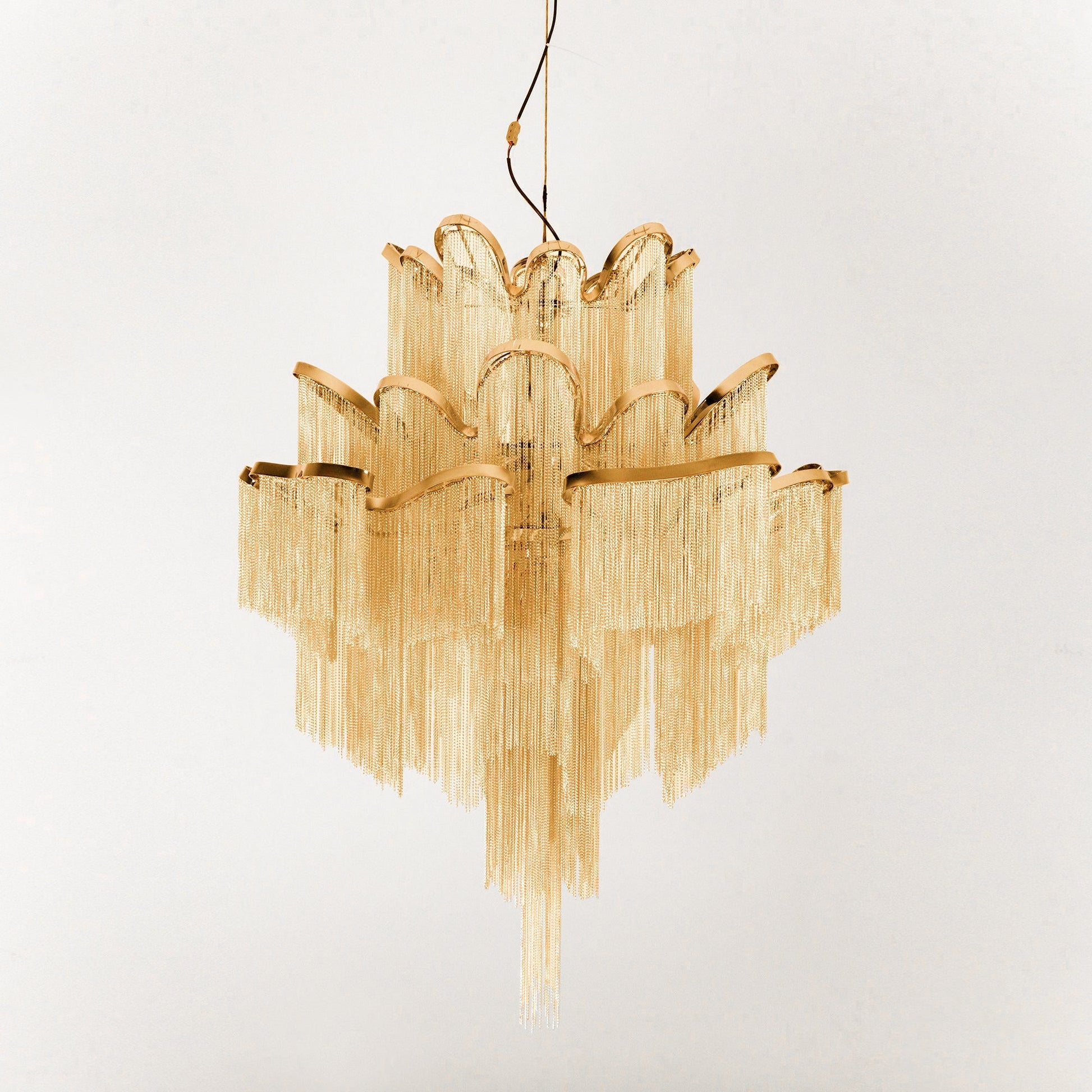 Lustra Pendant Lamp Stream Chain Nickel-Neutral Decor