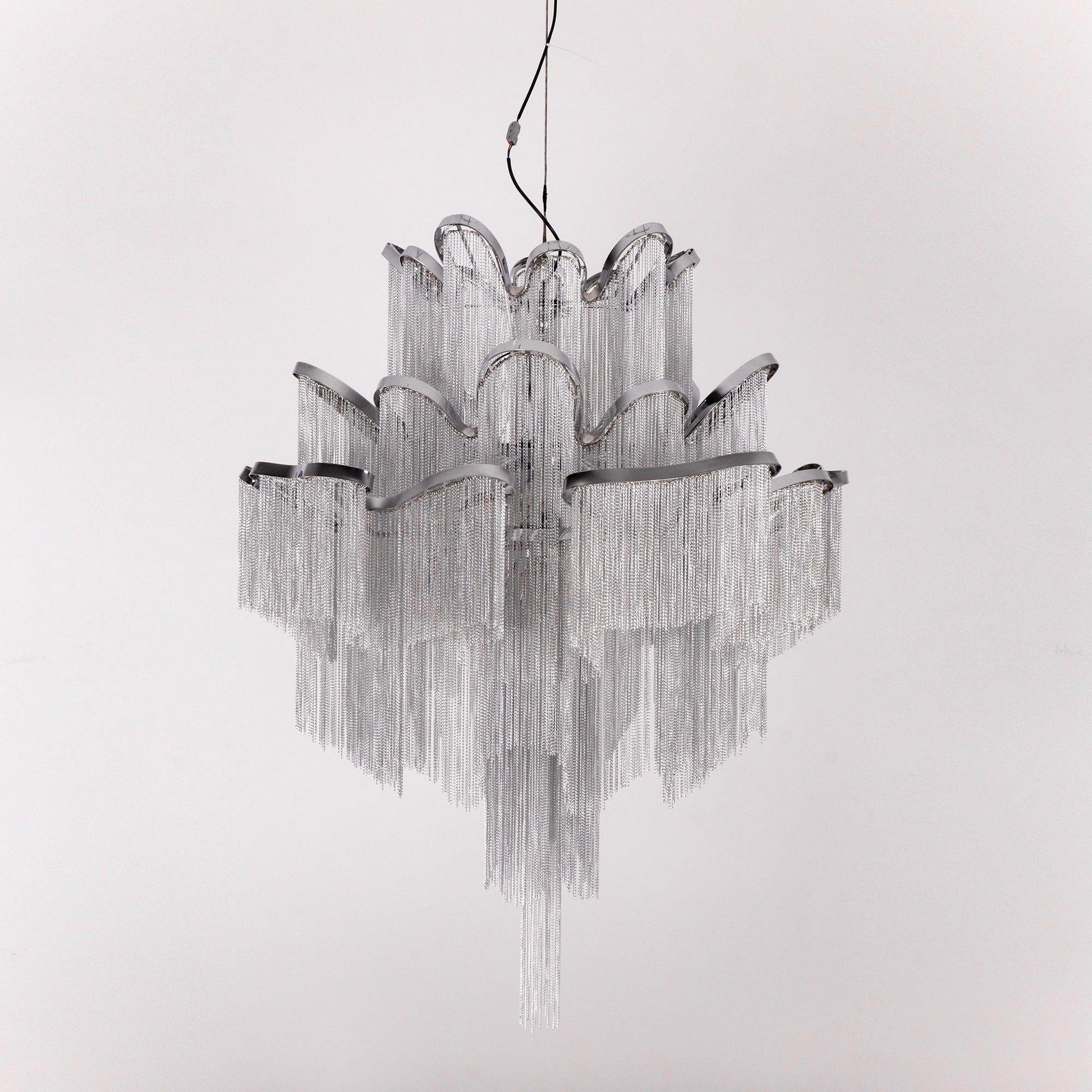 Lustra Pendant Lamp Stream Chain Nickel-Neutral Decor