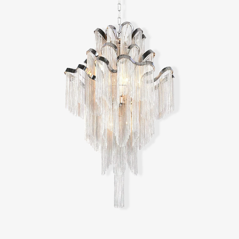 Lustra Pendant Lamp Stream Chain Nickel-Neutral Decor