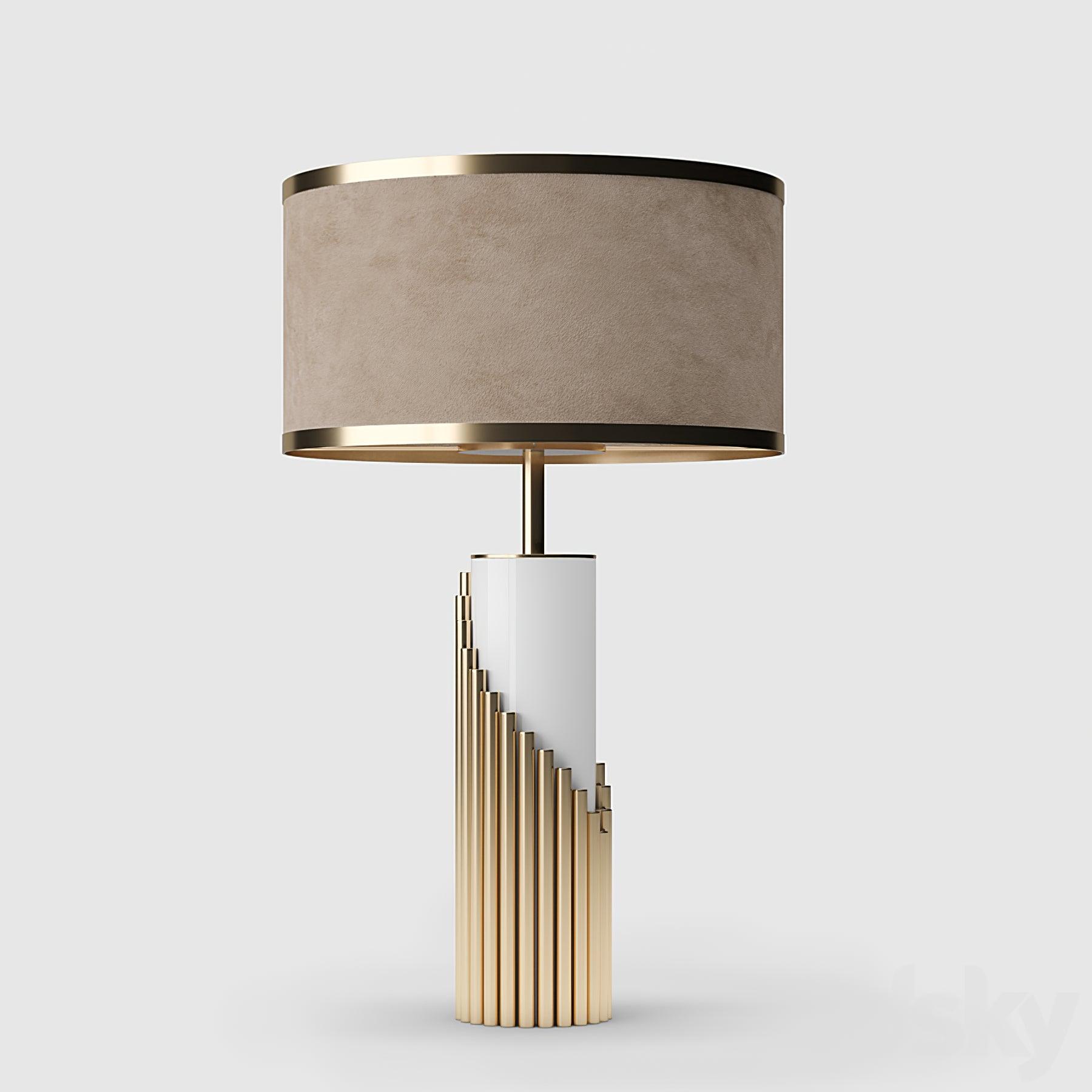 Teldes Marble Fabric Table Lamp-Neutral Decor