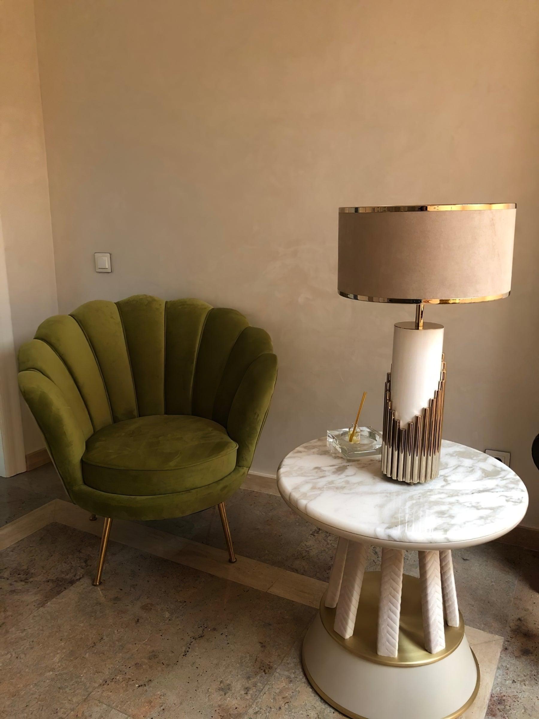 Teldes Marble Fabric Table Lamp-Neutral Decor