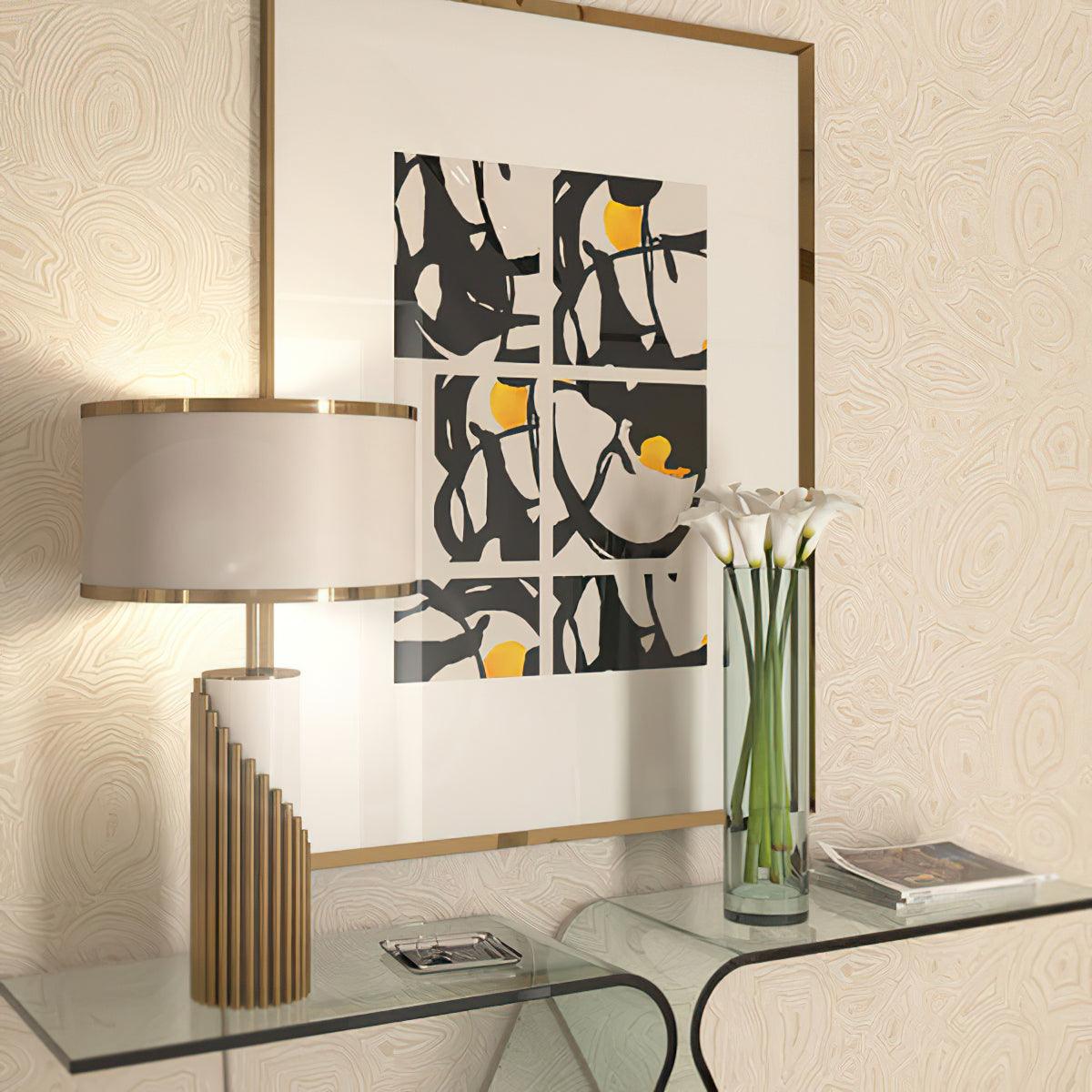 Teldes Marble Fabric Table Lamp-Neutral Decor