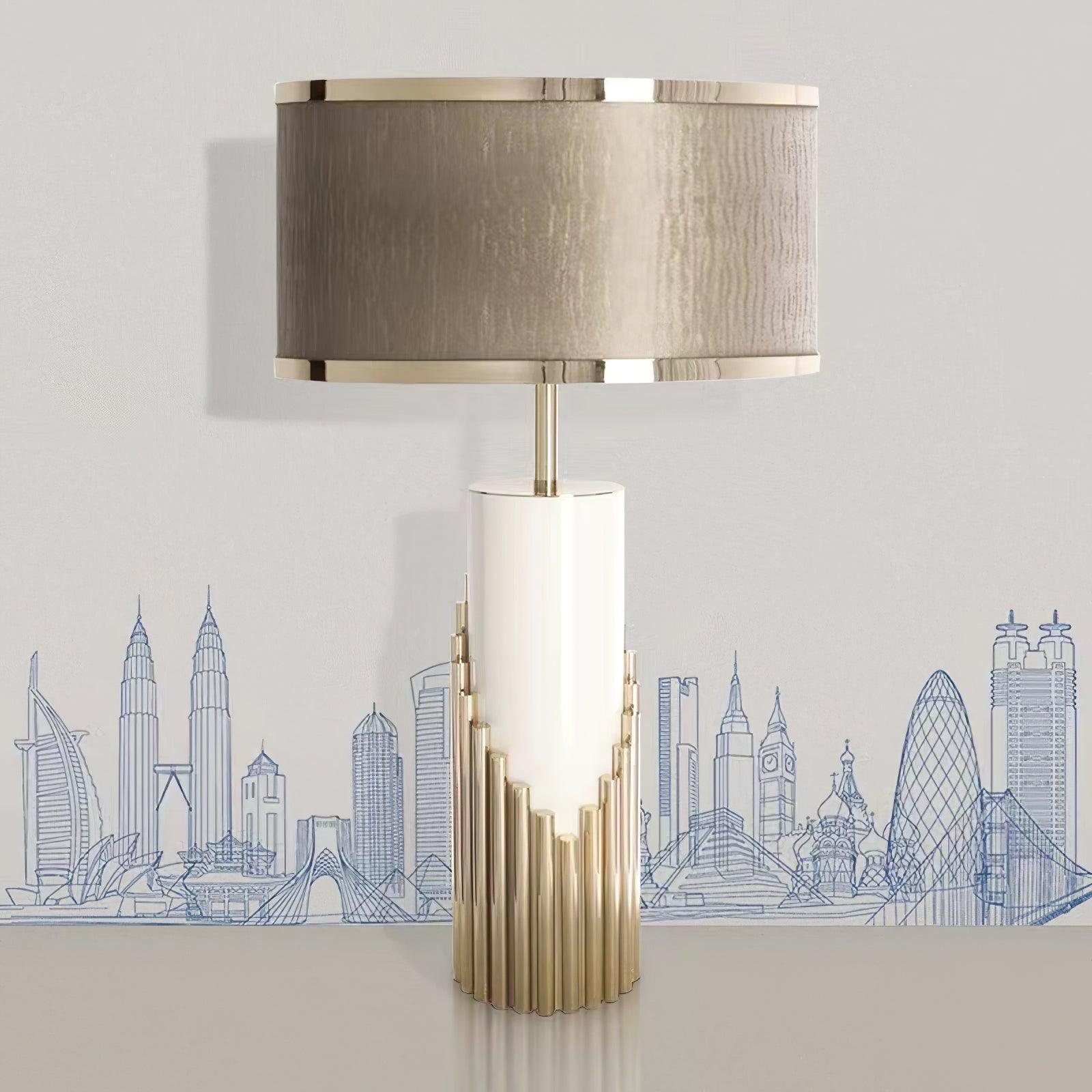 Teldes Marble Fabric Table Lamp-Neutral Decor