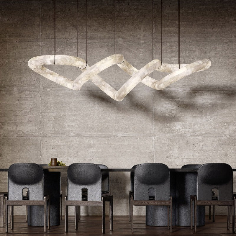 Mithos Curved Alabaster Pendant Light-Neutral Decor