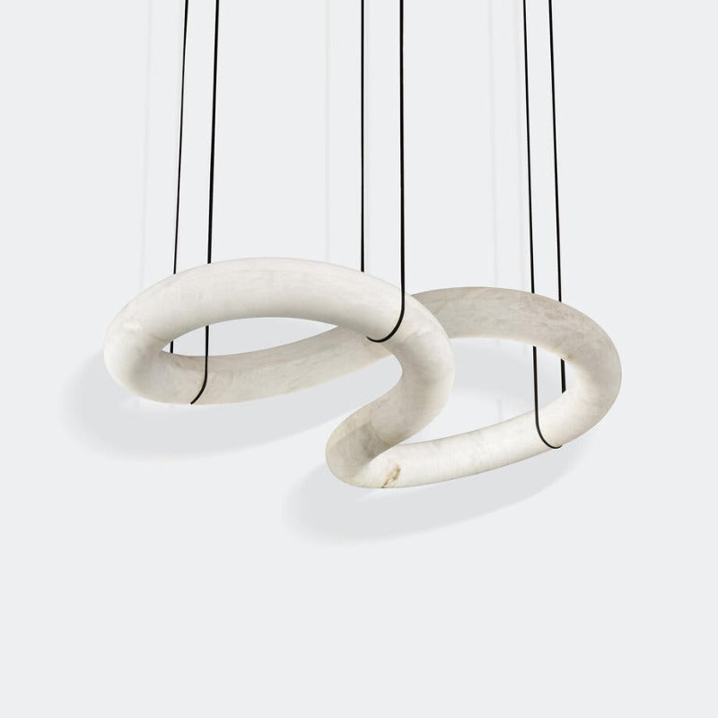 Mithos Curved Alabaster Pendant Light-Neutral Decor