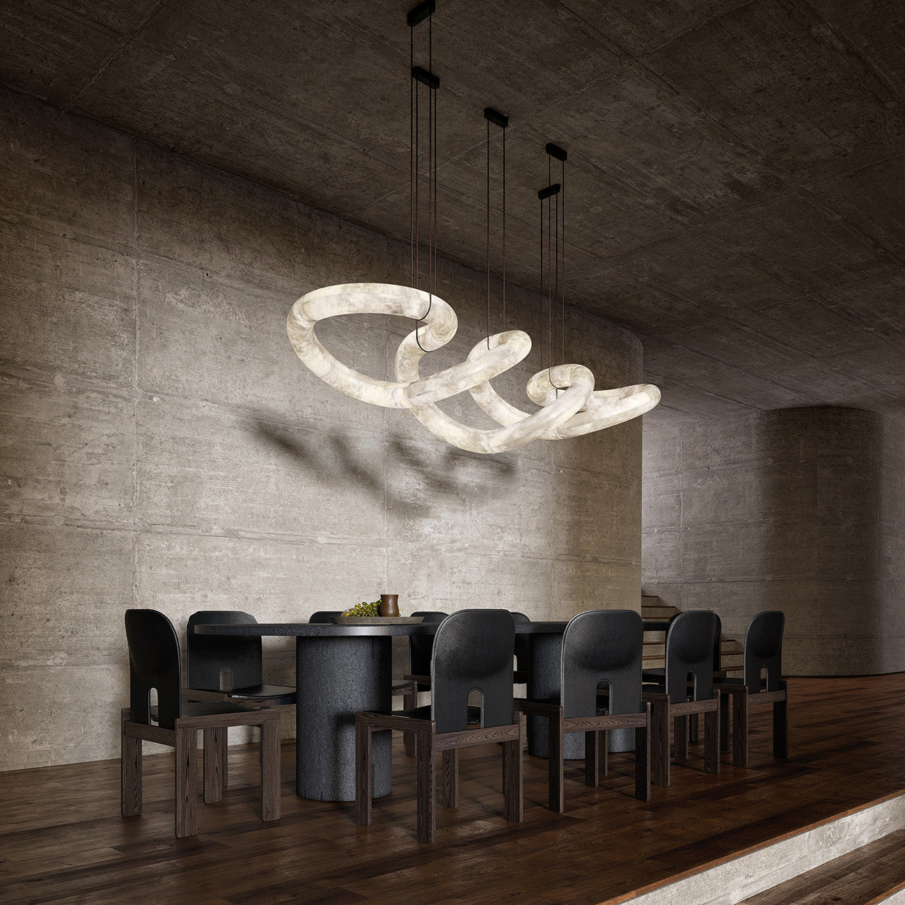 Mithos Curved Alabaster Pendant Light-Neutral Decor
