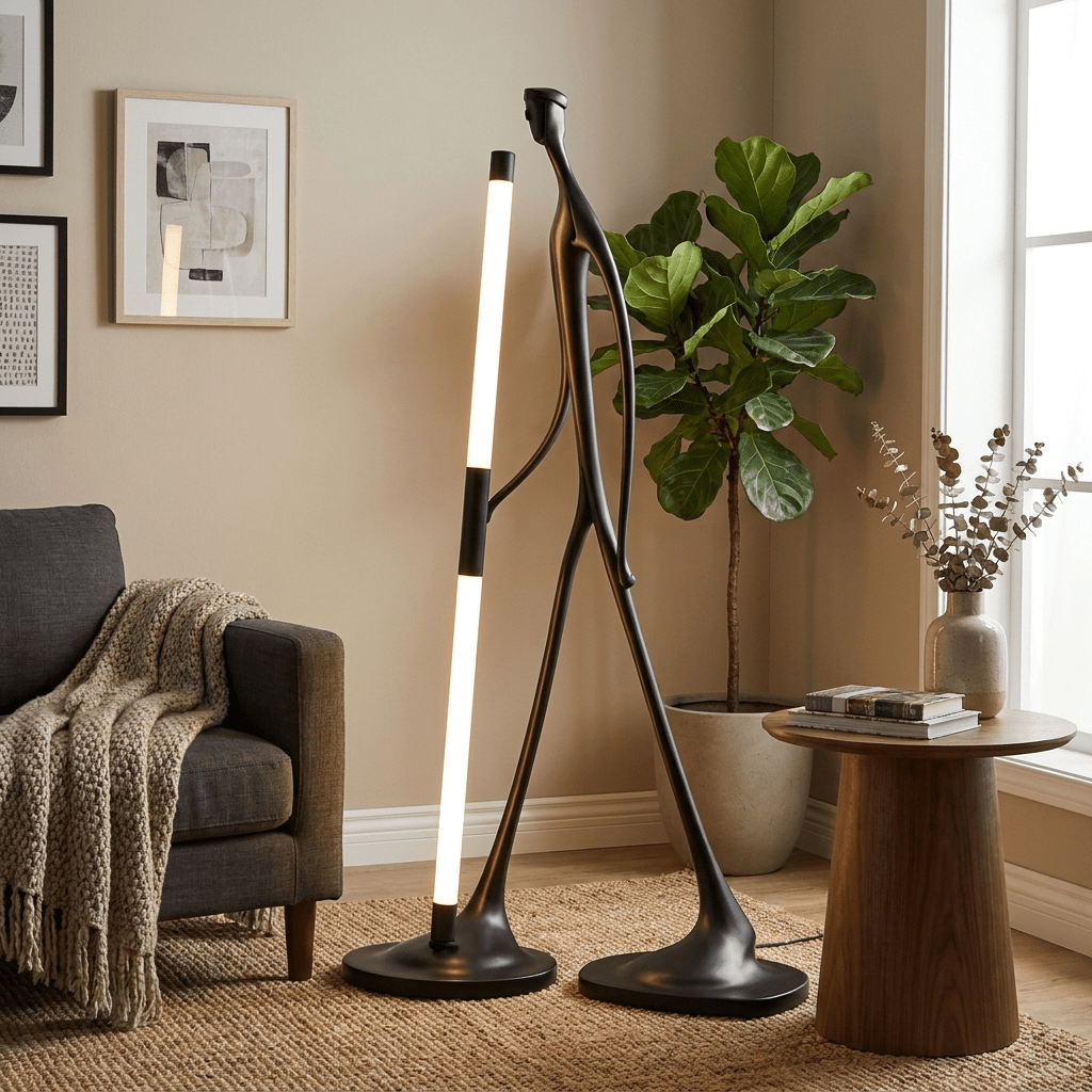 Stride Figure Floor Lamp-Neutral Decor