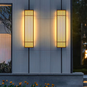 Grateful Retro Vertical Stripe Grid Steel Outdoor Wall Lamp