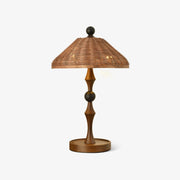Miran Wood Rattan Vintage Table Lamp-Neutral Decor