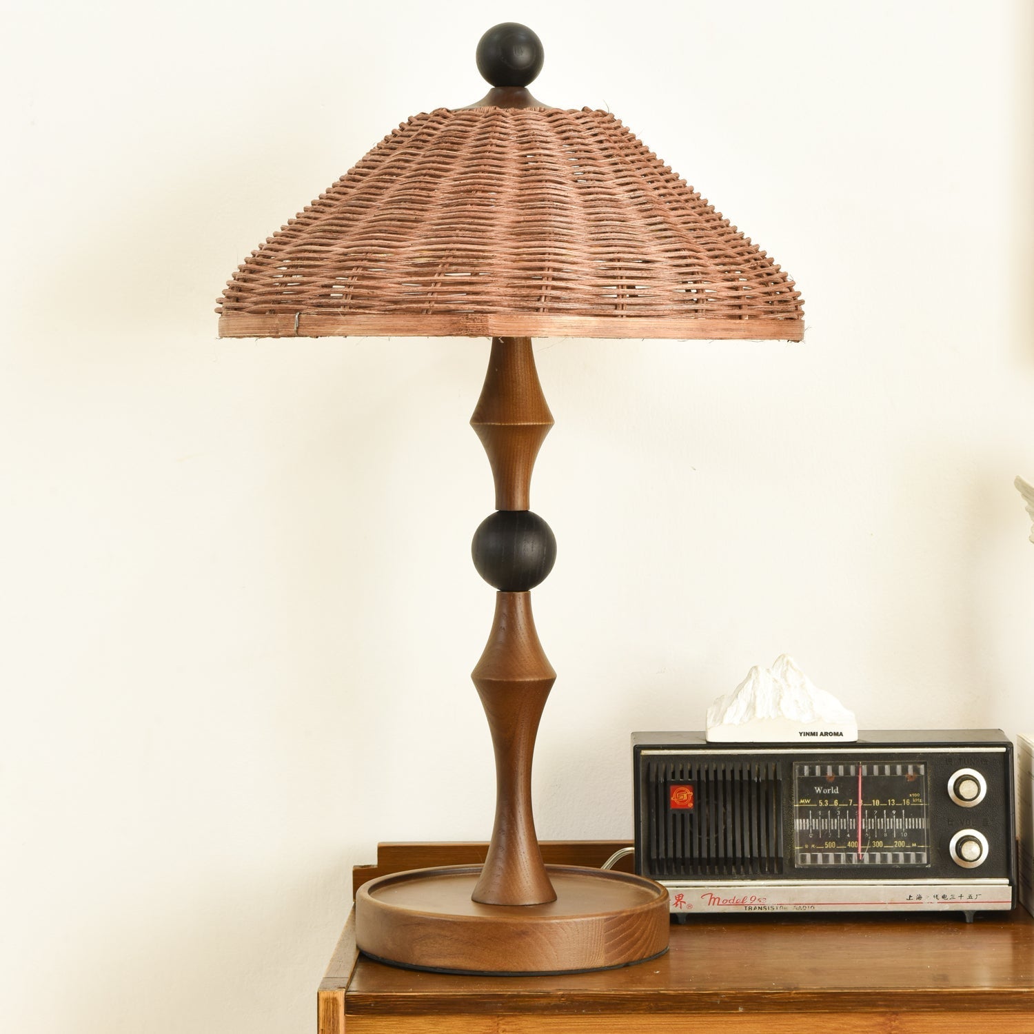 Miran Wood Rattan Vintage Table Lamp-Neutral Decor