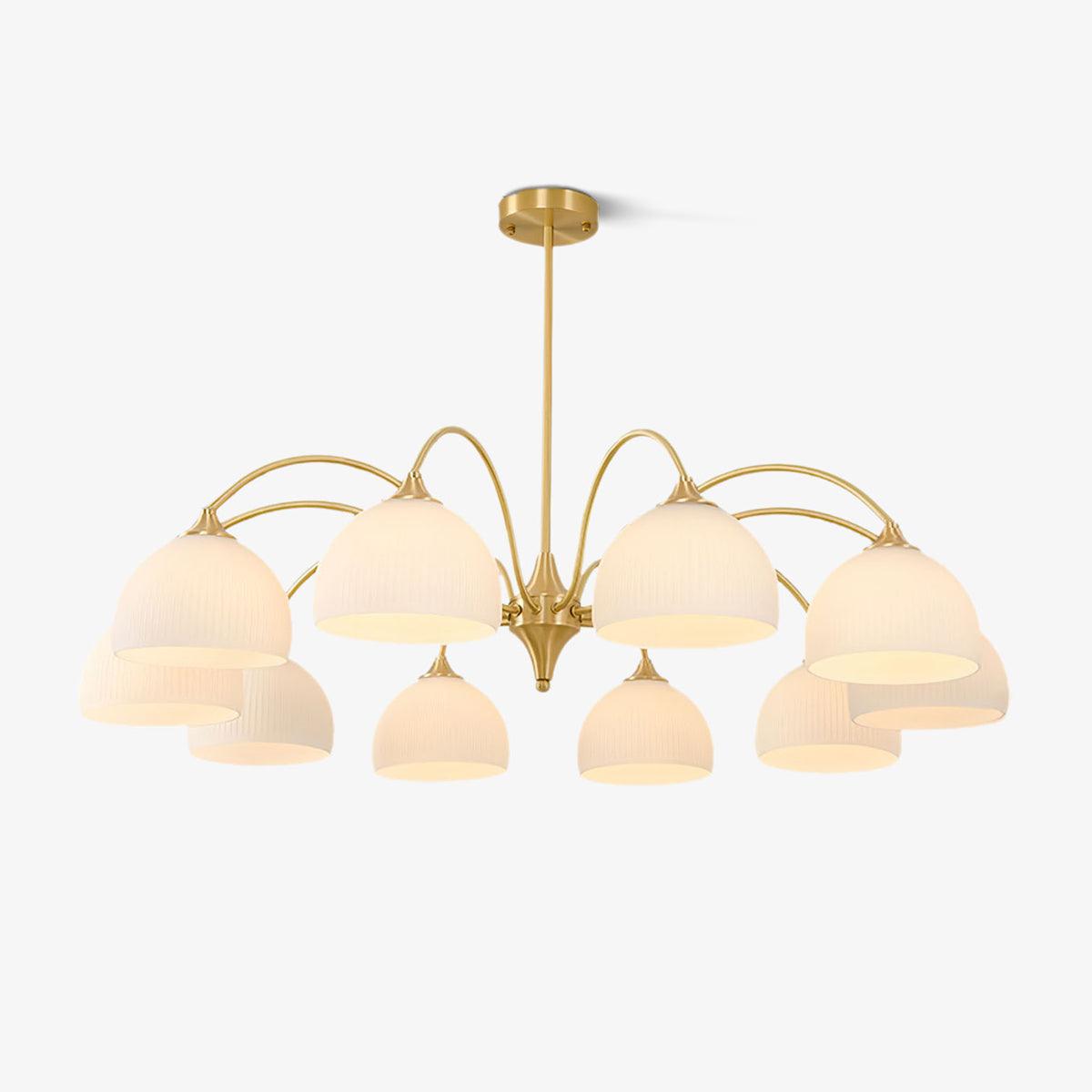 Zaren Chandelier Striped Glass Bowl-Neutral Decor