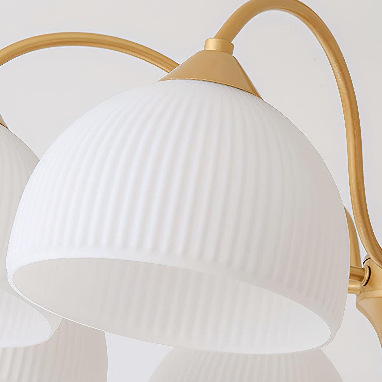Zaren Chandelier Striped Glass Bowl-Neutral Decor