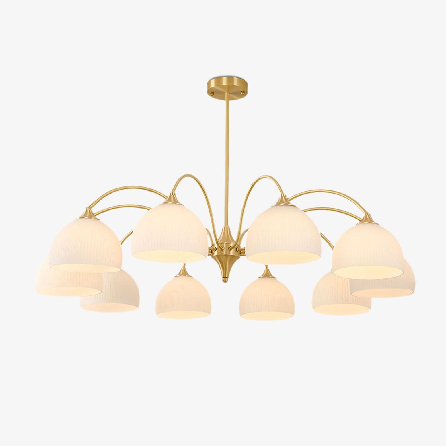 Zaren Chandelier Striped Glass Bowl-Neutral Decor