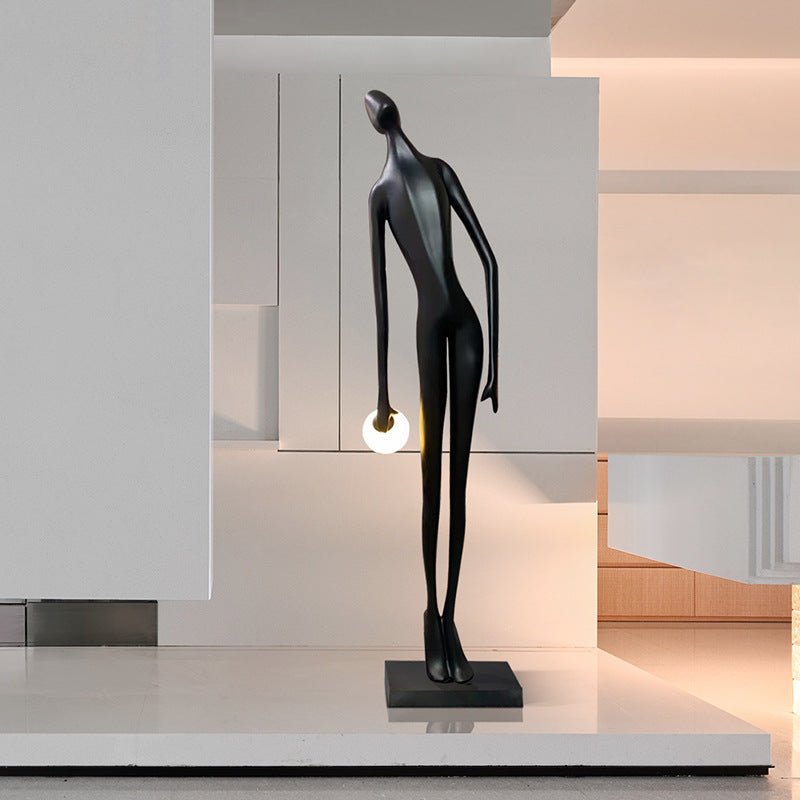 Zolirion Abstract Black Floor Lamp-Neutral Decor