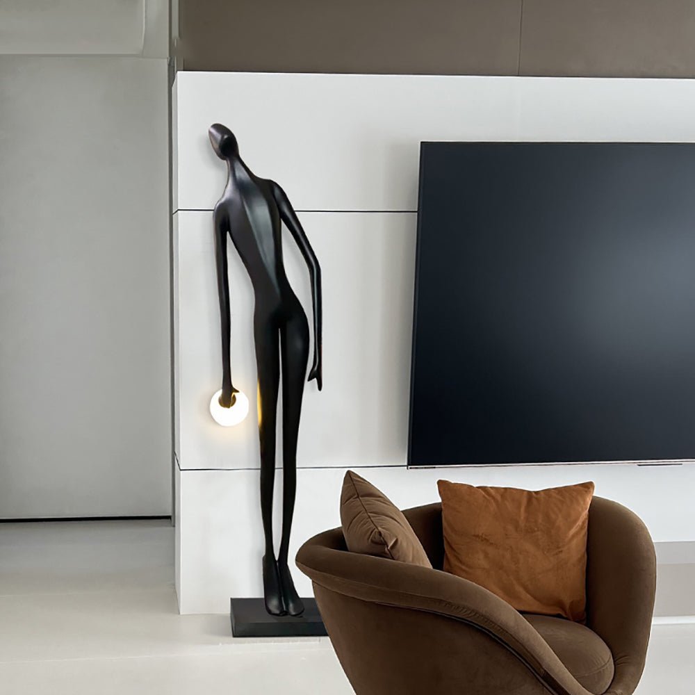 Zolirion Abstract Black Floor Lamp-Neutral Decor