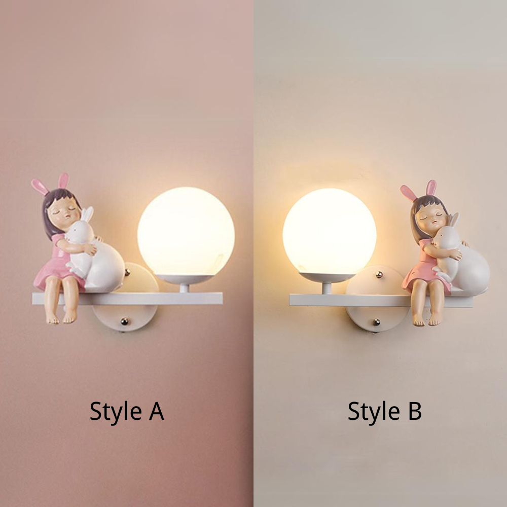 Aria Modern Metal/Glass Wall lamp, White & Pink - Neutral Decor